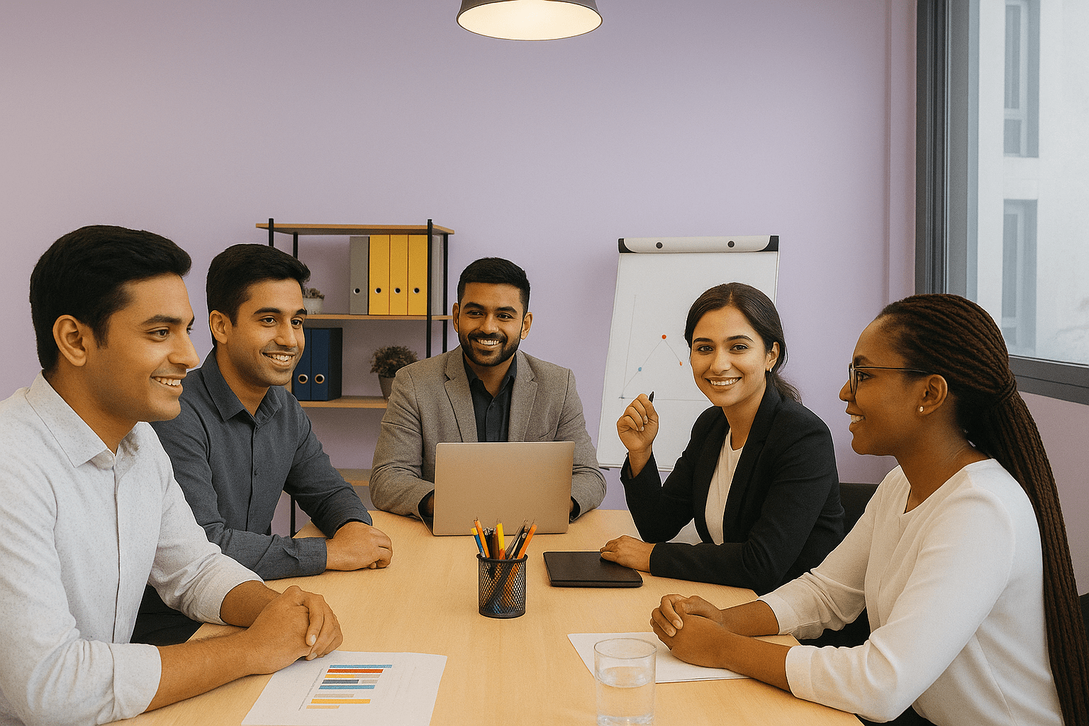 Best communication skills for jobs demonstrated by a diverse group of Indian professionals collaborating in an office meeting